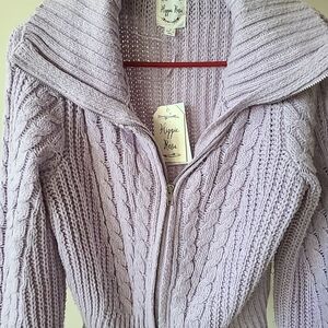 Hippie Rose Lilac Cable Knit Turtleneck Sweater